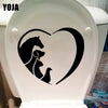 Animal Lover Love Heart Toilet Decal